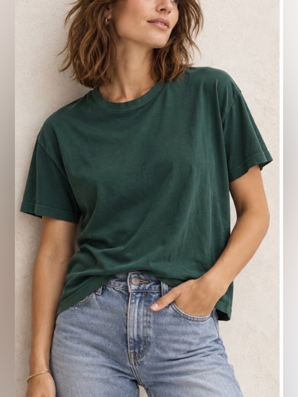 Perfectwhitetee green Crewneck 100% cotton T-Shirt tee made in USA